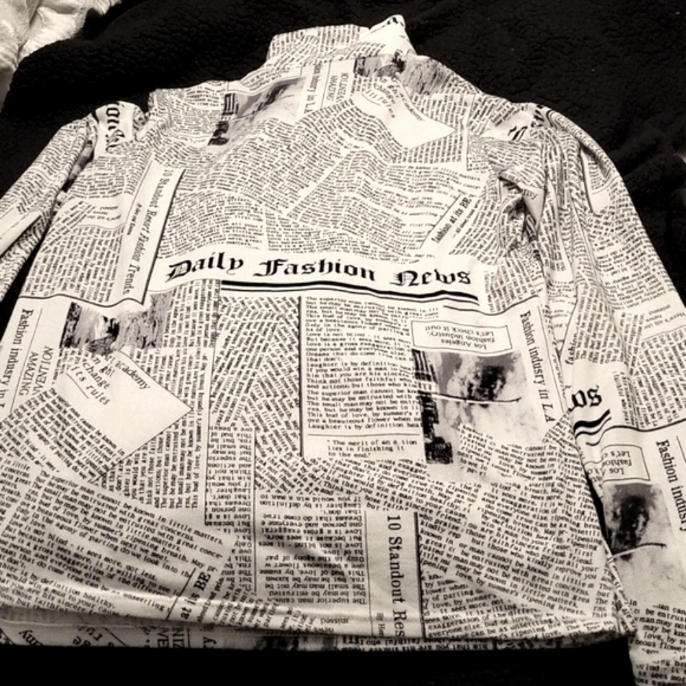 Fashion Nova Newspaper long sleeve top